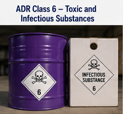 Sostanze chimiche tossiche e materiali infettivi trasportati con marcature Classe ADR 6