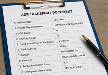 Documenti e modulistica ADR per spedizioni di batterie al litio