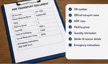 Documenti di trasporto ADR per merci pericolose e documentazione logistica