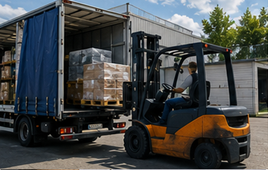 Vantaggi del trasporto pallet e della spedizione groupage con camion logistici, magazzini, pallet e operazioni di trasporto efficienti