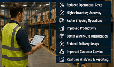 Magazzino logistico efficiente che mostra i vantaggi dei warehouse management system