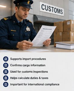 Funzionari doganali che controllano documenti di Polizza di Carico in un terminal merci internazionale