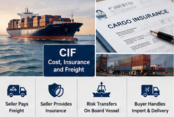Spedizione marittima con documentazione assicurativa e trasporto del carico con accordo CIF