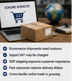 Pacchi ecommerce internazionali e operazioni di sdoganamento per ordini online