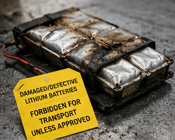 Batterie al litio danneggiate che richiedono procedure speciali ADR per il trasporto