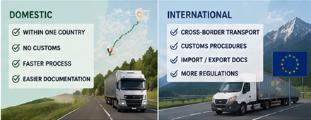 Trasporto merci nazionale e internazionale oltre i confini europei con camion logistici