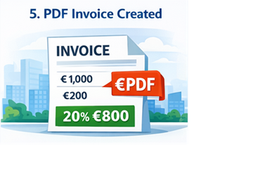 Sezione fatture nel profilo utente che mostra un elenco di fatture con pulsanti di download