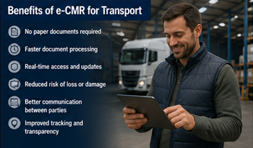 Professionista della logistica che utilizza un tablet, a rappresentare efficienza e gestione digitale dei documenti nel trasporto
