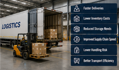 Centro di distribuzione logistico europeo che utilizza operazioni di cross-docking