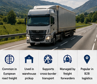 Trasporto merci stradale europeo e operazioni di ritiro in magazzino secondo accordi logistici EXW