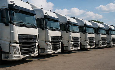 Assicurazione flotta che copre più camion, rimorchi e veicoli logistici commerciali
