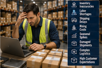 Magazzino di fulfillment molto operativo che affronta ritardi di spedizione e criticità di inventario