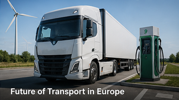 Camion elettrici e logistica green in Europa, trasporto sostenibile del futuro, tecnologia smart logistics