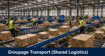 Magazzino logistico che smista piccole spedizioni per il trasporto groupage in Europa