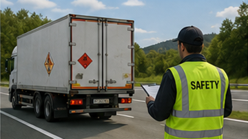 Operazione logistica ADR sicura che mostra conformità e gestione dei rischi delle merci pericolose