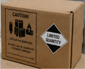 Piccole spedizioni di batterie al litio trasportate secondo le regole ADR in Quantità Limitate
