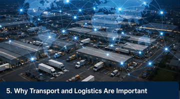 Rete logistica globale che mostra collegamenti di trasporto in Europa nella catena di fornitura