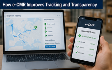 Sistema di tracking digitale che mostra il percorso della spedizione e aggiornamenti in tempo reale su una piattaforma logistica