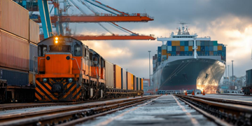 Logistica multimodale che combina trasporto su strada, aereo e marittimo nella supply chain