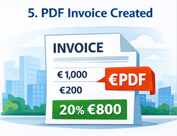 Documento di fattura di trasporto in PDF generato automaticamente, pronto per il download