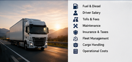 Tariffazione del trasporto merci al chilometro spiegata con logistica camion e pianificazione del percorso