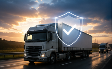 Trasporto su camion e protezione della merce che rappresentano assicurazione e gestione del rischio nella logistica