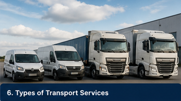 Diversi servizi di trasporto: camion, furgoni, consegna express, tipologie logistiche