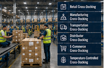 Diverse tipologie di cross-docking utilizzate nel trasporto e nella logistica di magazzino