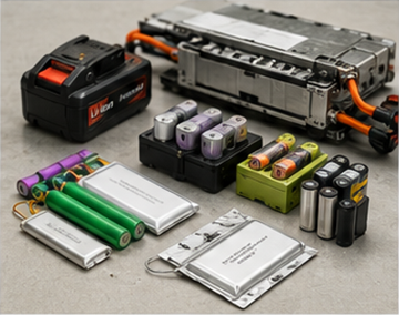 Diverse batterie al litio coperte dalle normative ADR, incluse batterie per veicoli elettrici ed elettronica