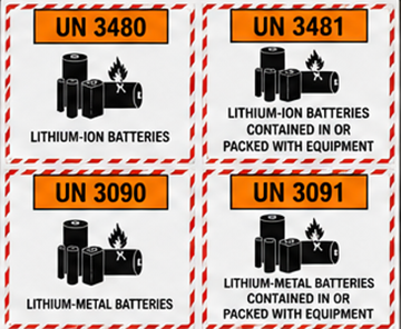 Numeri ONU ed etichette ADR per il trasporto di batterie al litio in Europa