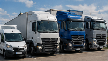 Veicoli usati per spedizioni su pallet, inclusi furgoni, autocarri cassonati, rimorchi e operazioni di flotta logistica