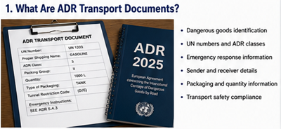 Documentazione ADR per merci pericolose e documenti di trasporto spiegati
