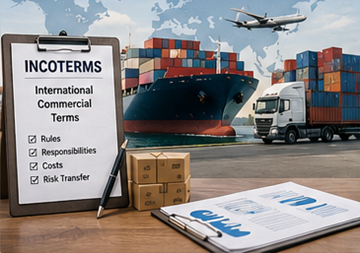 Operazioni di commercio internazionale con container, documenti di trasporto e coordinamento della logistica globale