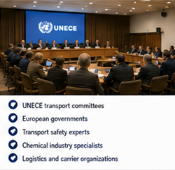 UNECE e autorità internazionali dei trasporti che gestiscono le norme ADR sulle merci pericolose