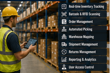 Operatori di magazzino che utilizzano scanner di codici a barre e software di magazzino per la gestione dell’inventario